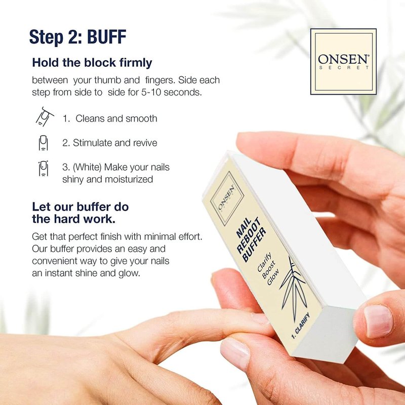 Nail Care Kit - Spa-Quality Cuticle Serum & Japanese Buffer | Organic Ingredients for Strengthening & Long-Lasting Shine - 1 Pack