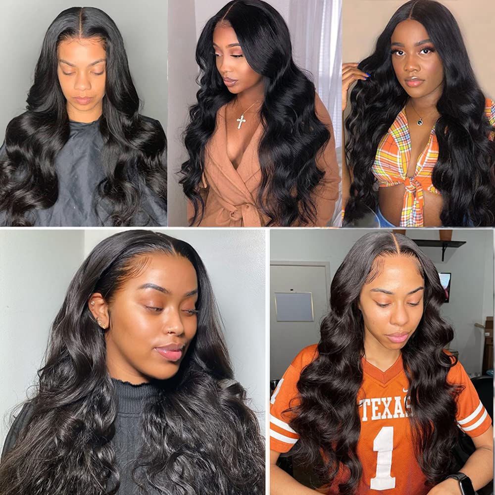 Body Wave Bundles Human Hair #1B Body Wave Bundle 24 inch Unprocessed Human Hair 1 Bundle Natural Black Color 100g