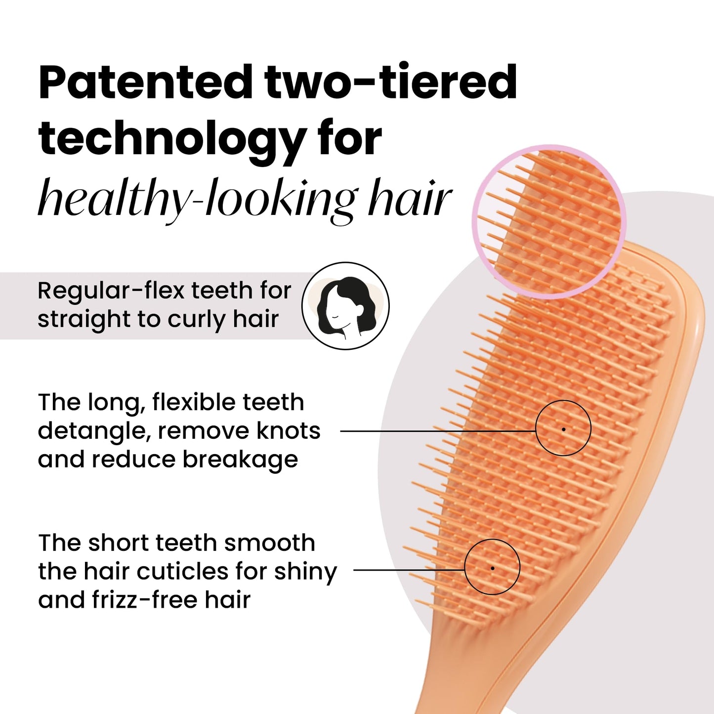 Tangle Teezer Plant-Based Ultimate Detangler Brush, Dry & Wet Hair Brush, Eliminates Knots & Reduces Breakage for All Hair Types, Orange