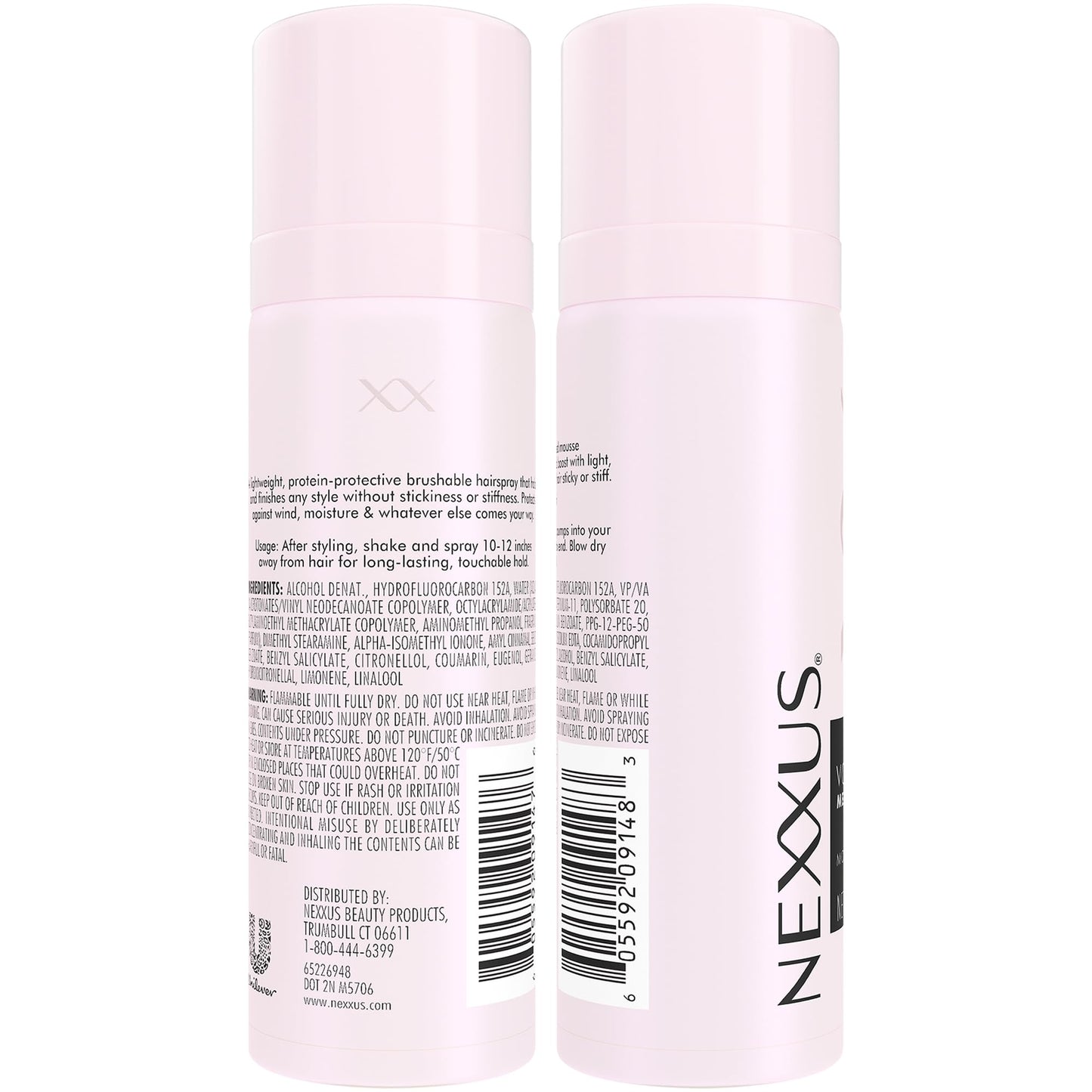 Nexxus Travel Hairspray, Comb Thru Flexible Hold 8-Pack – 72-Hour Anti-Humidity Shield, 48-Hour Frizz Control, Rose Fragrance, 1.5 Oz Ea