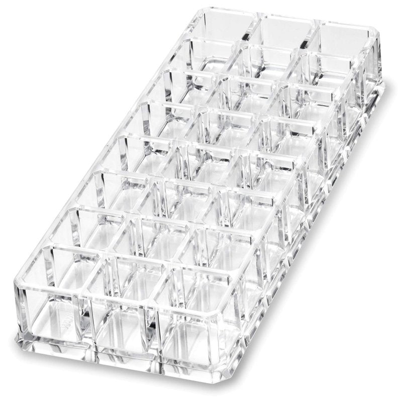 BY ALEGORY (Set Of 2) Acrylic Lipstick Makeup Organizers 24 Space Beauty Storage Refillable Cosmetic Container - Clear