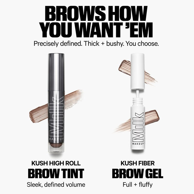 Milk Makeup KUSH Fiber Brow Gel – Tinted Gel Fluffs, Fills + Holds Eyebrows for a Fuller, Natural Look – Conditioning, Vegan Formula – Haze (Blond), 0.15 oz