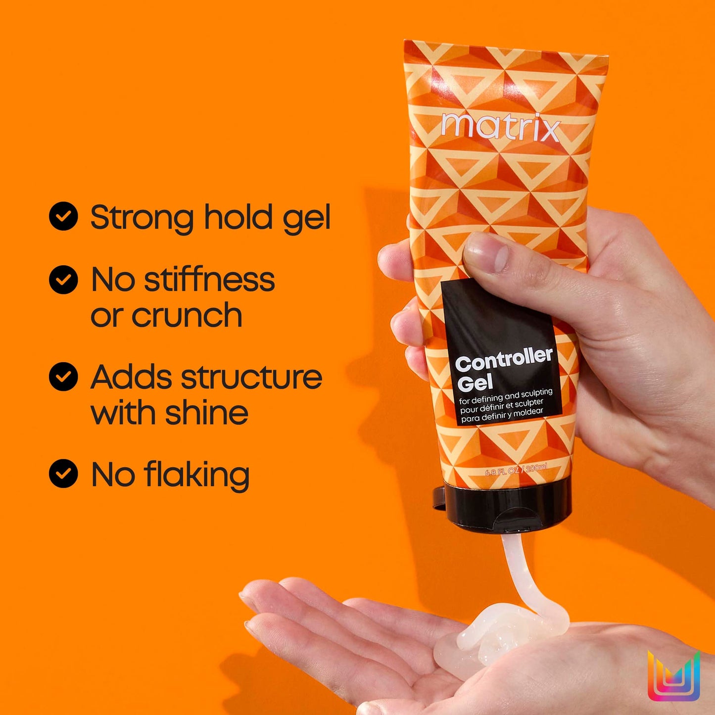 Matrix Styling Controller Gel - Defining & Sculpting Gel, Flake-Free With No Crunch, Strong Hold For All Hair Types, Vegan, 6.8 Fl Oz