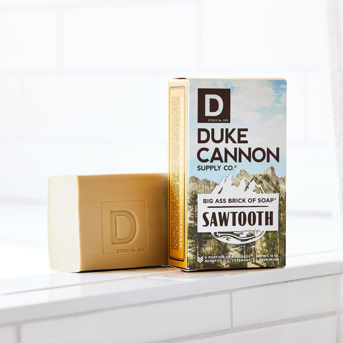 Duke Cannon Supply Co. Big Brick of Soap for Men - Sawtooth, Alpine Air and Cedarwood Scent, 10 oz (Pack of 3)