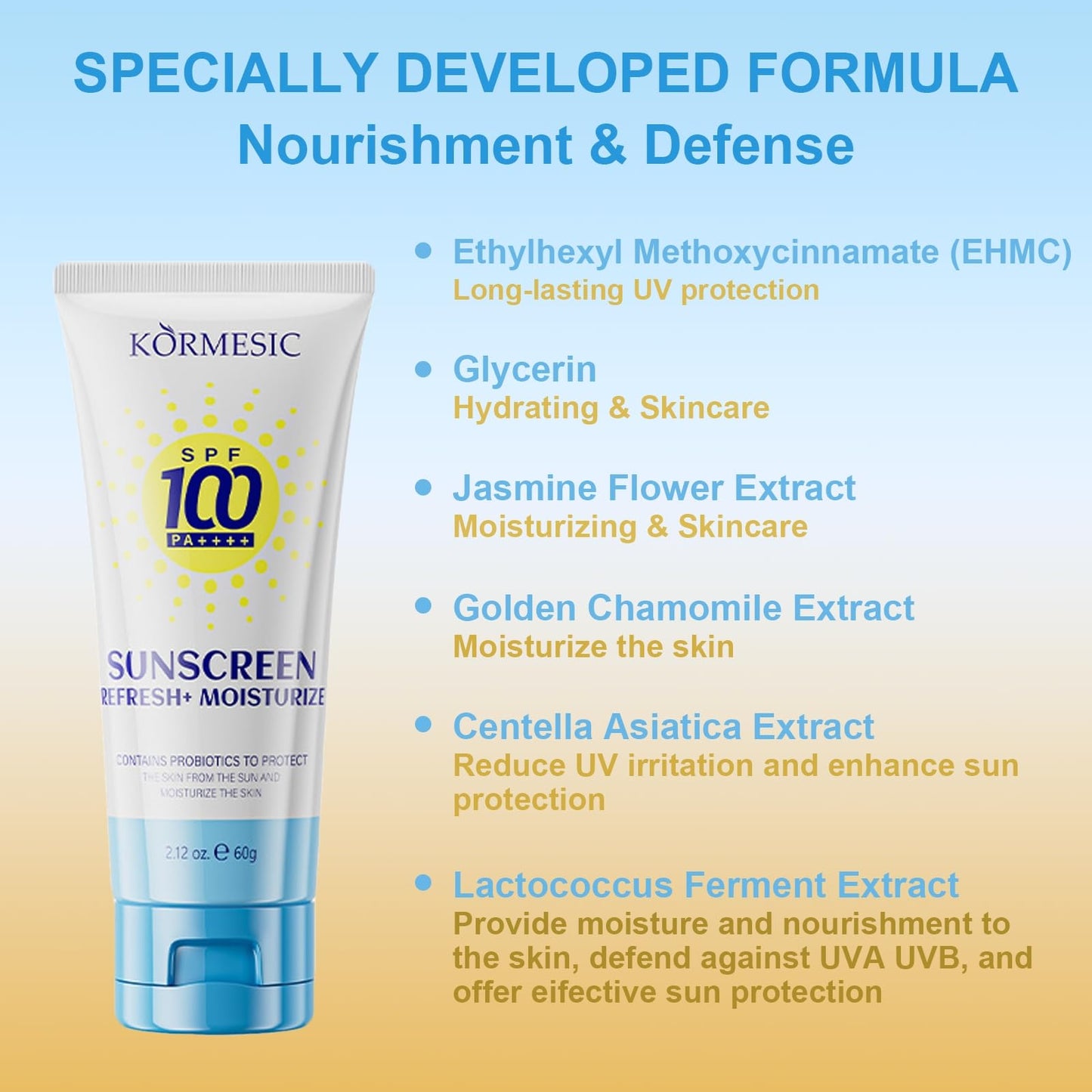 High Protection Sunscreen spf 100 for Face & Body, Hydrating, 2.12 OZ