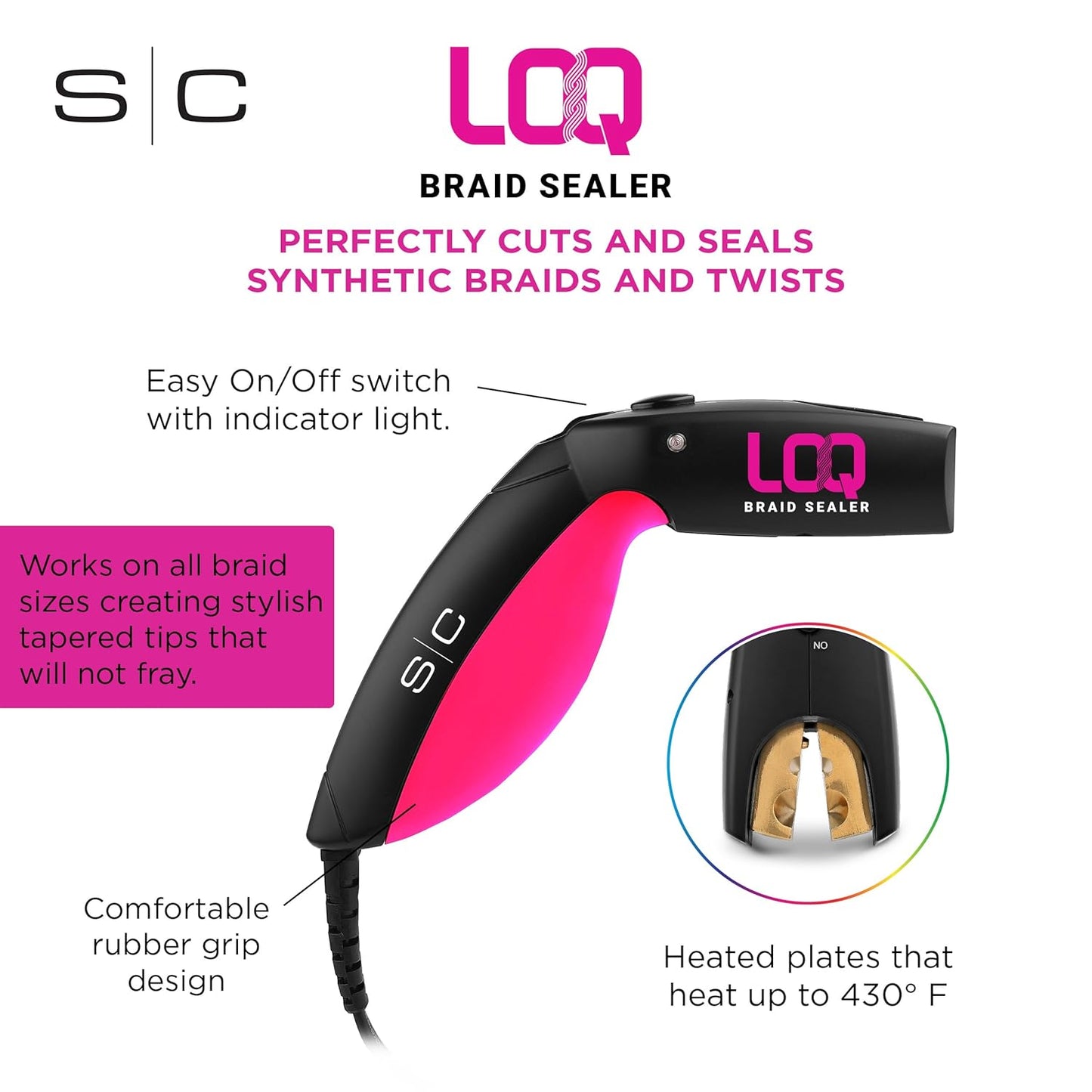 StyleCraft LOQ Professional Braid Sealer - Heat Resistant Mat for Secure Braid Ends | Ideal for Braiding