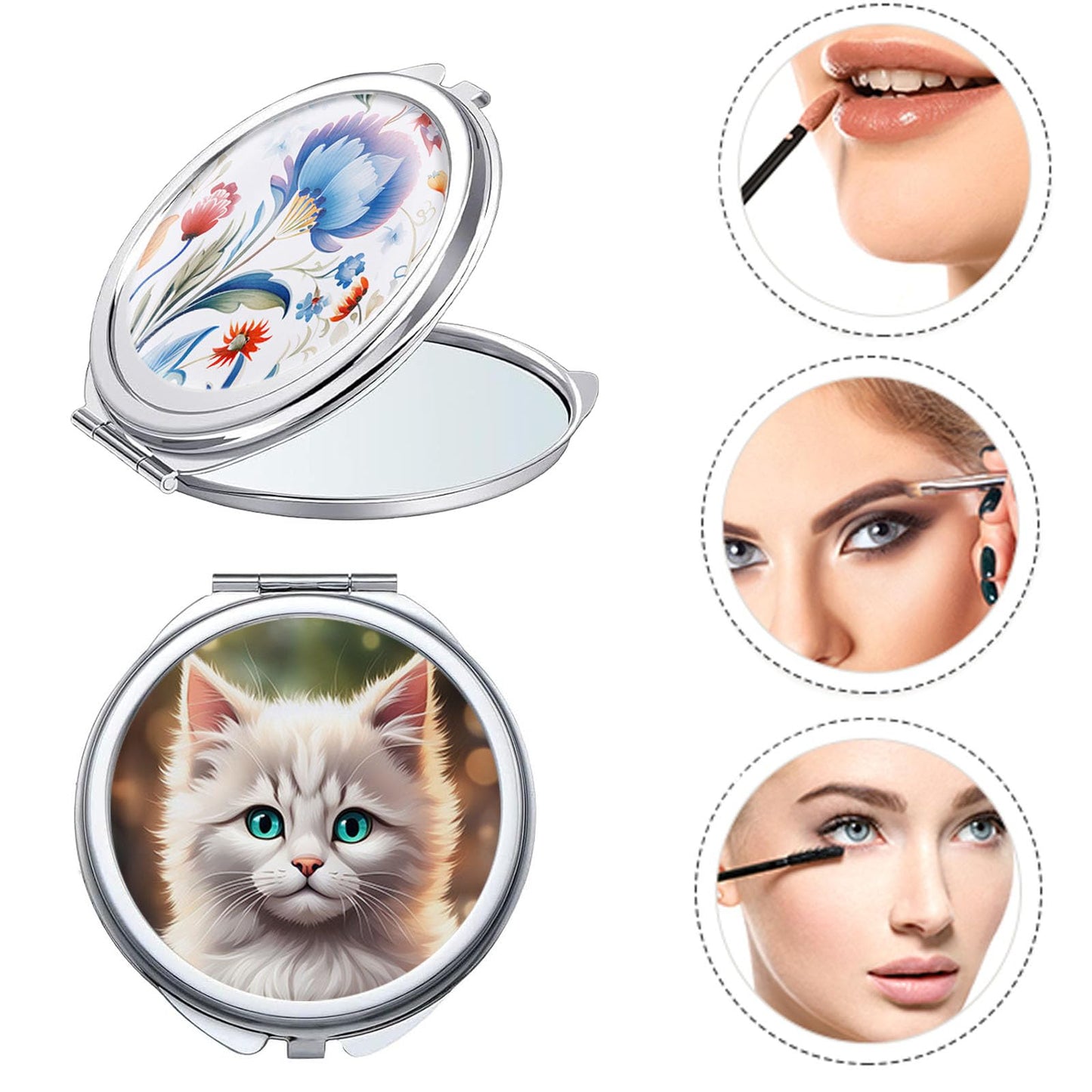 Frinnovan 18 Pack Sublimation Blanks Pocket Mirror Cosmetic Compact Travel Folding Mirrors for Makeup Women Wending Party Cute Round Shaped