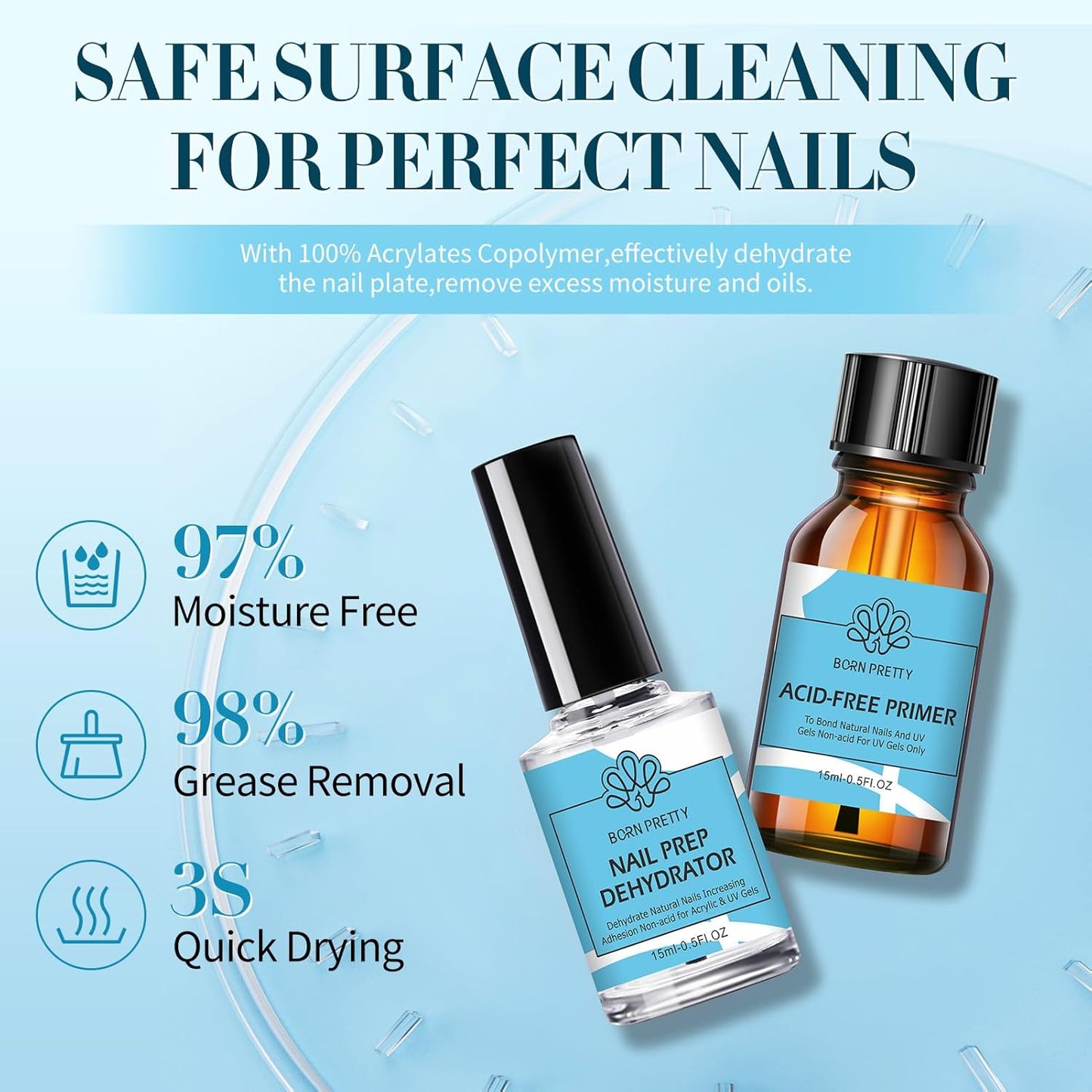 Poly Nail Extension Gel Kit - Includes Nail Prep Dehydrate & Bond Primer Set | Perfect for DIY Manicures