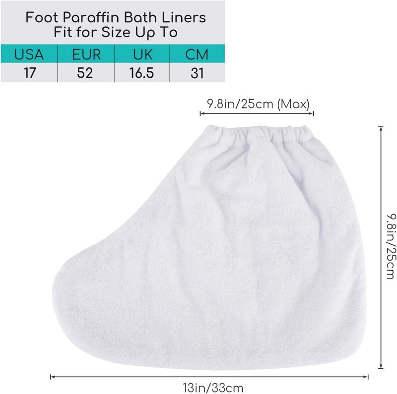 Paraffin Wax Bath Liners - Thicker Heated Foot Spa Booties | 200pcs Plastic Socks & Gloves for Hand & Foot Therapy