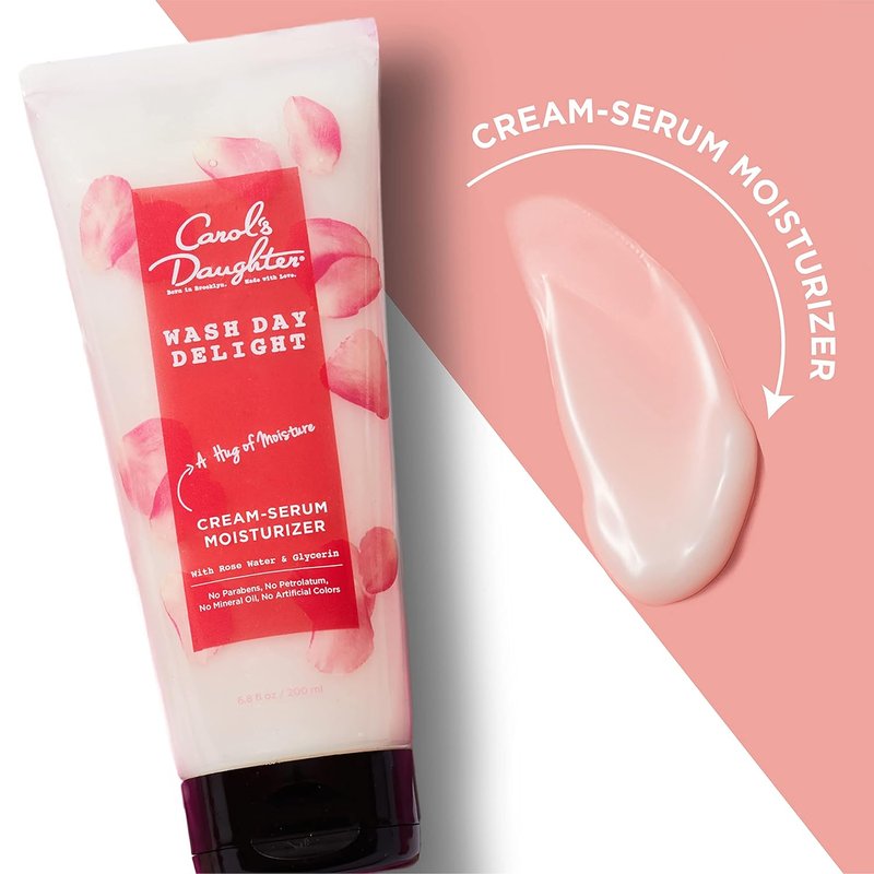 Wash Day Delight Cream Serum for Curly Hair - Anti-Frizz Moisturizer with Rose Water & Glycerin | 6.8 Fl Oz