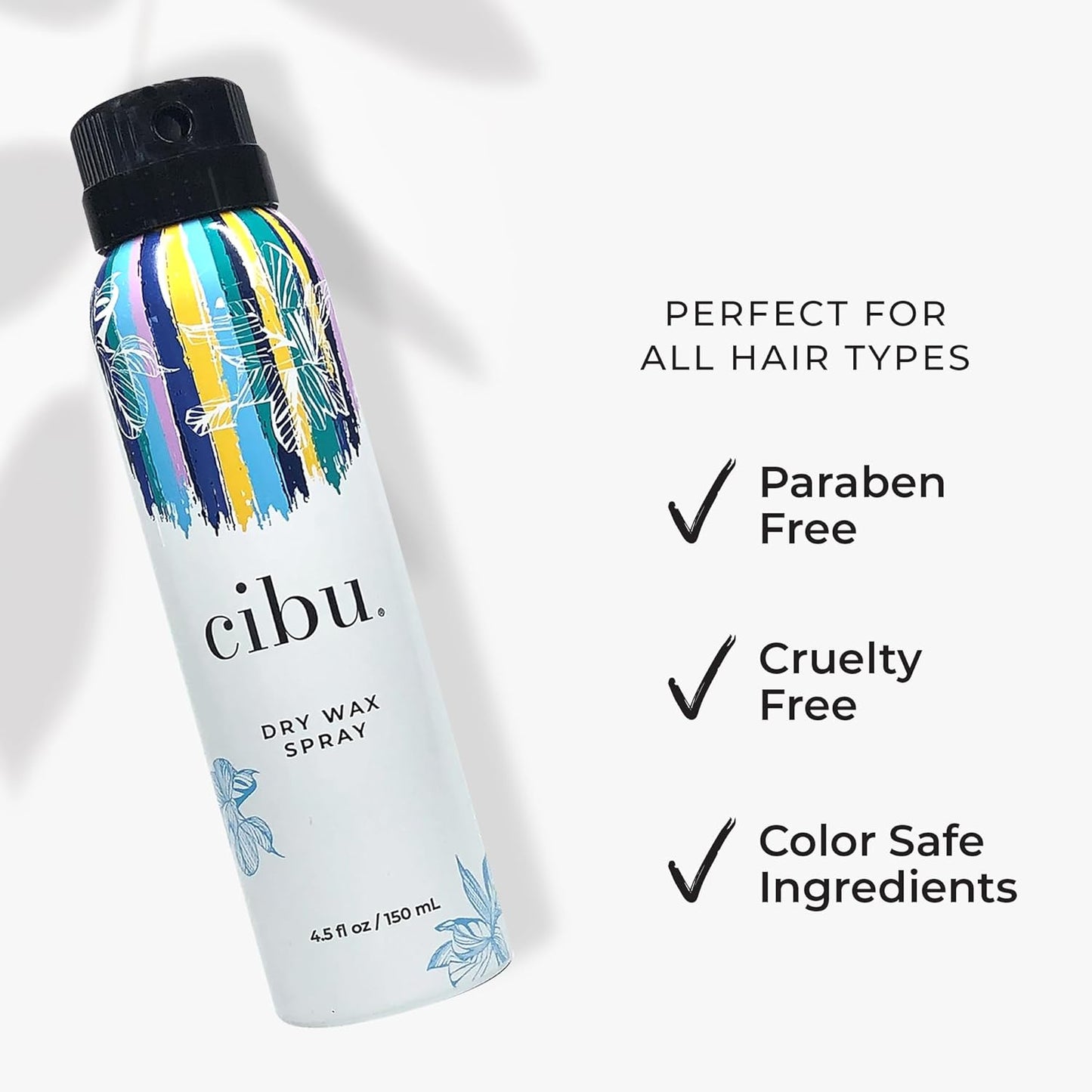 Cibu Dry Wax Spray - Alcohol-Free Flexible Hold Hair Styling Spray for Effortless Texture | 4.5oz Non-Greasy Formula