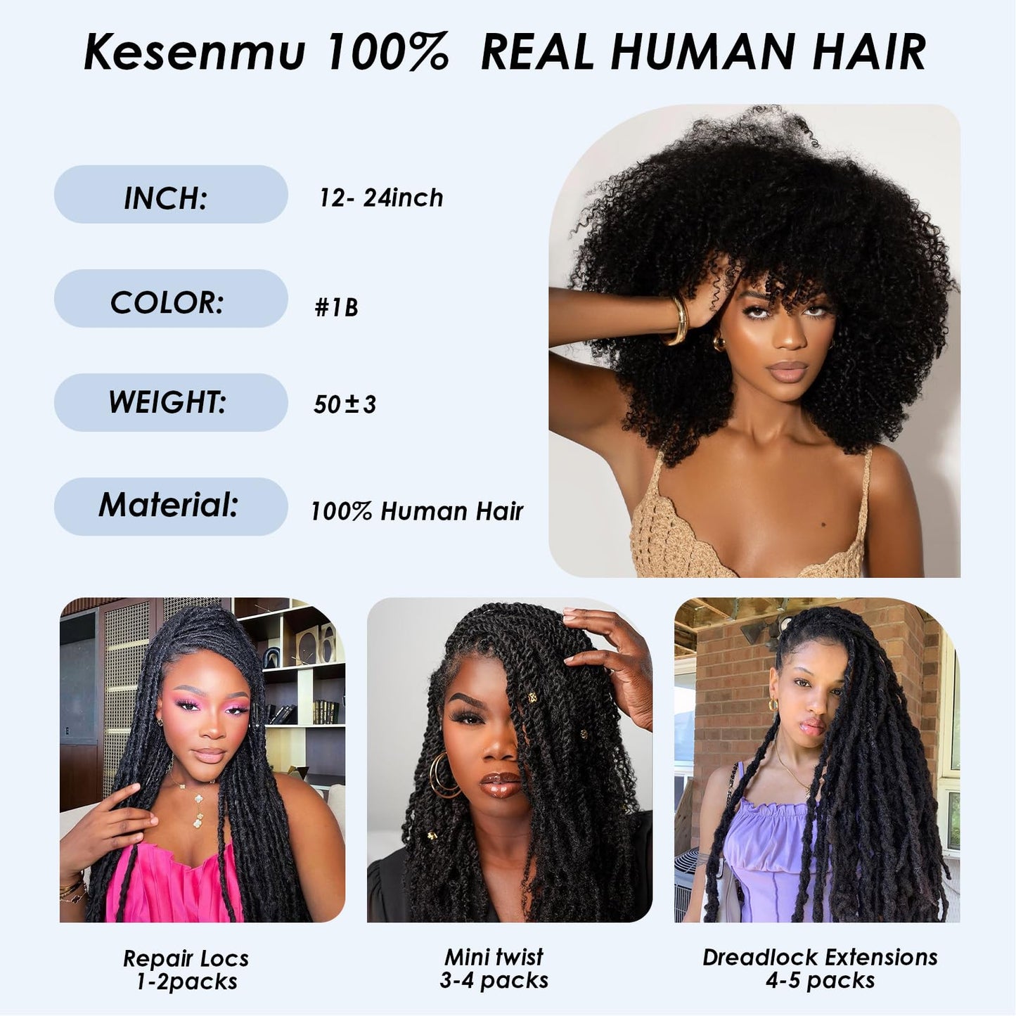 Afro Kinkys Bulk Human Hair,12 Inch 50g/Pack Afro Kinky-Curly Human Hair Bulk for Mini Twist,4c Auburn Brown Bulk Human Braiding Hair For Micro,Crochet,Repair, Dreadlocks,Locs Extensions #30