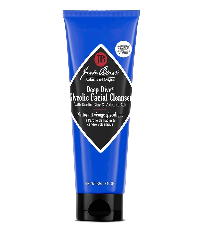 Jack Black Deep Dive Glycolic Facial Cleanser - Clay-Based Formula for All Skin Types | Exfoliating Mask with Glycolic Acid