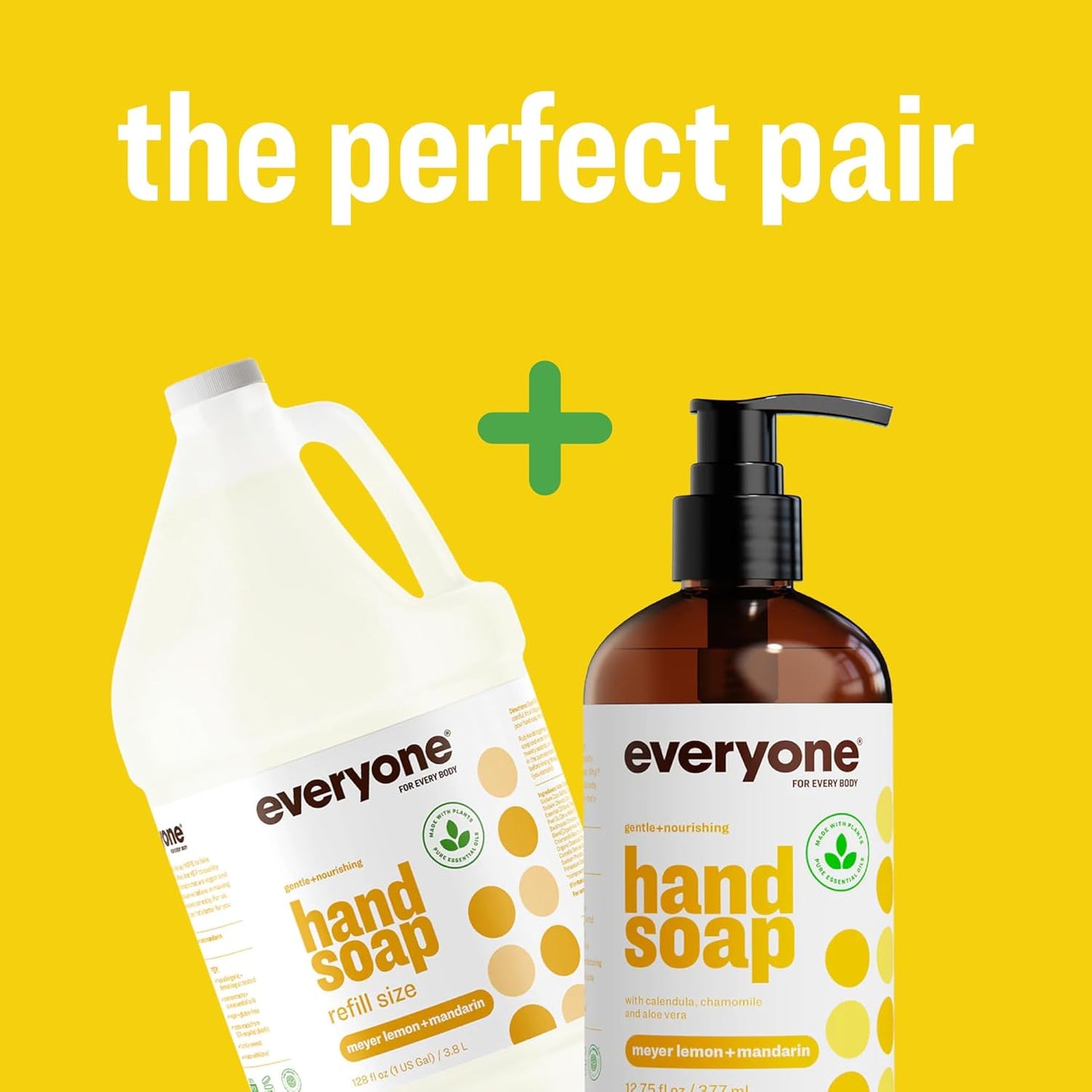 Liquid Hand Soap Refill - Meyer Lemon & Mandarin, Plant-Based Cleanser | 32 Oz (Pack of 2)