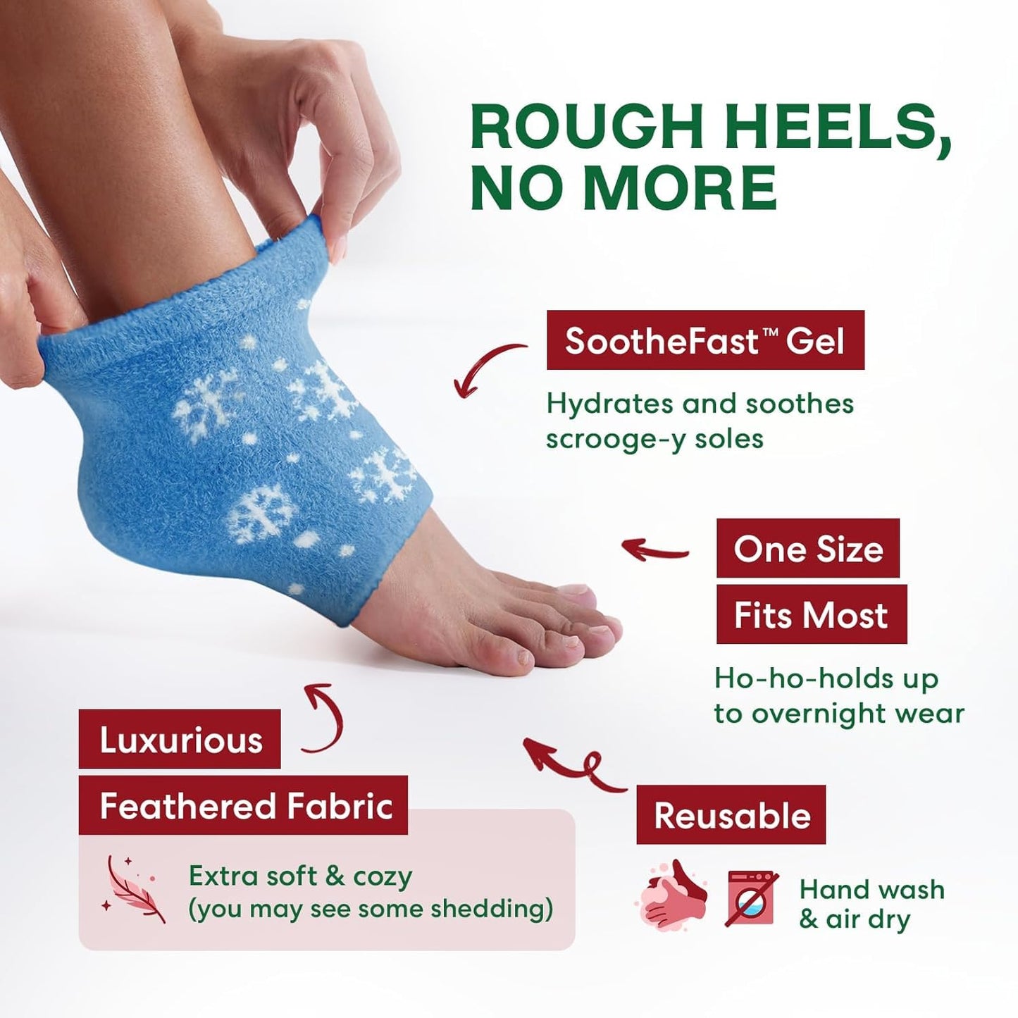 Dr. Frederick's Original Fuzzy Heel Socks, Holiday Special Edition, 3 Pairs
