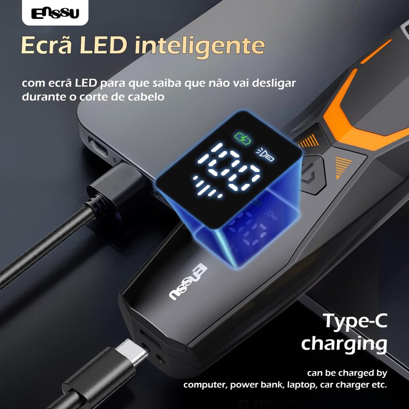 ENSSU Manscape Body Hair Trimmer for Men with LED Light for Balls/Pubic/Groin/Legs/Chest, IPX7 Waterproof Body Groomer with Ceramic Blade, Fast Charging Shaver for Wet or Dry Use
