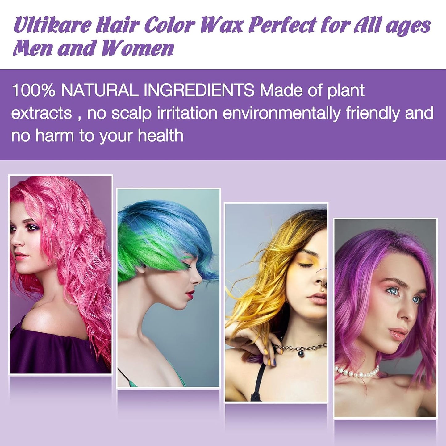 Temporary Hair Color for Kids, Ultikare Orange Hair Dye Washable Natural Hair Wax Color Chalk Mud Cream DIY Hairstyle Clay For Dark Hair Halloween, Cosplay, Party, Christmas Gift Girls 3.4 Fl Oz