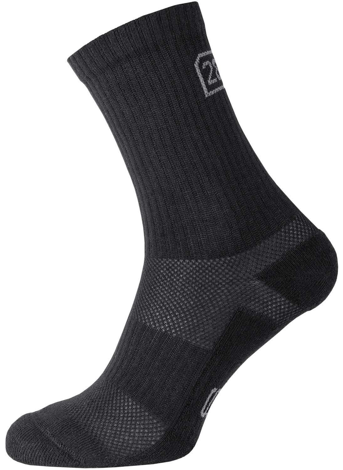 281Z Military Cotton Micro Crew Boot Socks - Cushioned Sole - Moisture Wicking - Odor Resistant - Hiking Trekking Outdoor (Black Large 4 Pairs Pack)