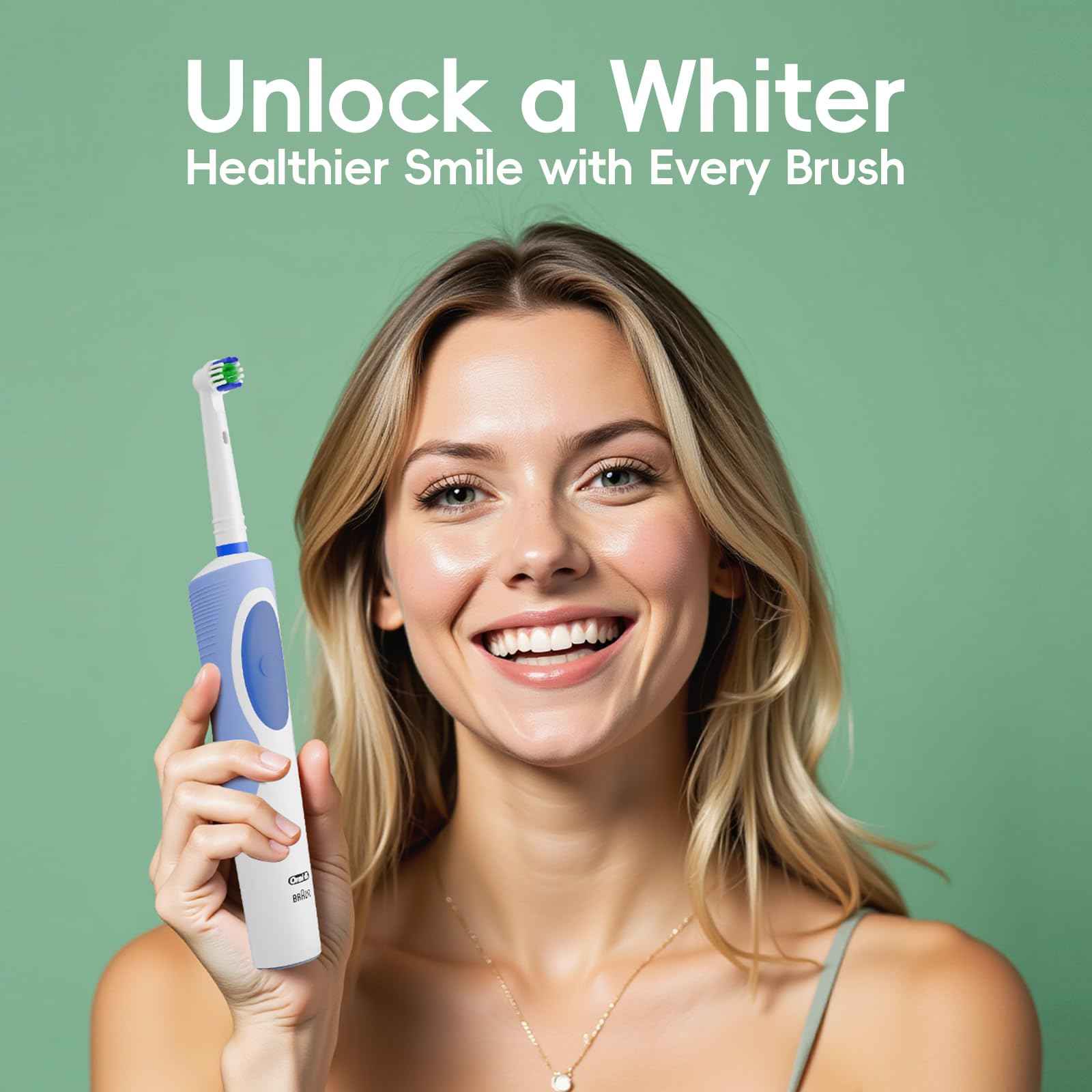 UUJ Replacement Toothbrush Heads Compatible with Oral B, 16 Pack Electric Toothbrush Heads Medium Bristles for Deep Cleaning, Soft Brush Heads Compatible with Oral B 7000/Pro 1000/9600/500/3000/8000