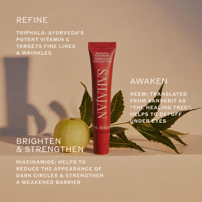 Radiance Eye Cream - Niacinamide & Vitamin C for Dark Circles | Ayurvedic Brightening Formula | 0.5 fl oz