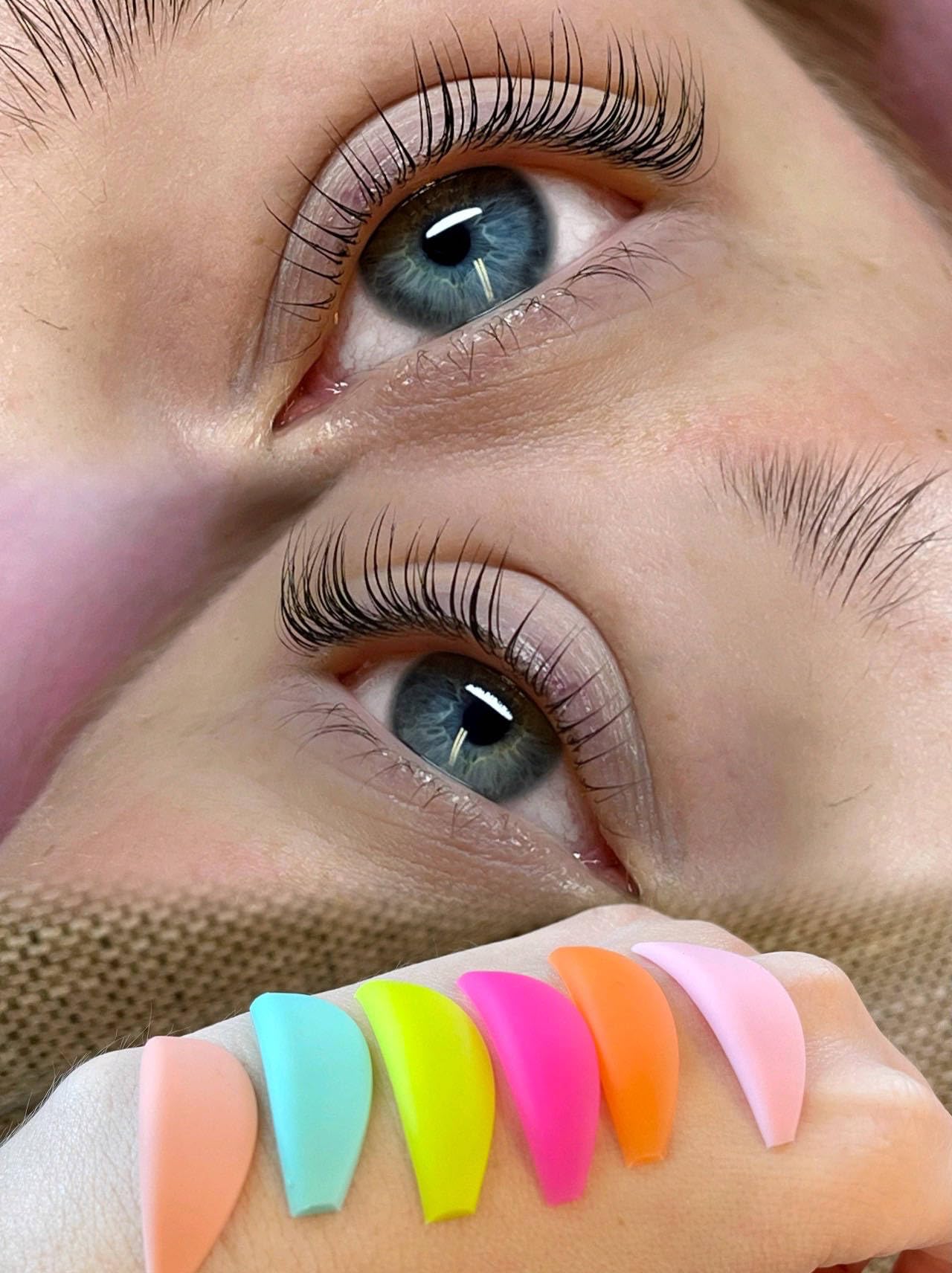 Lash Lift Shields No glue Eyelash Lifting Shield Wider Lash Lift Pads Rainbow Lami Lamination Roller LM Curler Pad Soft Eyelash Perm Rod 6 Size Air Bubble Silicone Light Weight Guard Natural Lifting