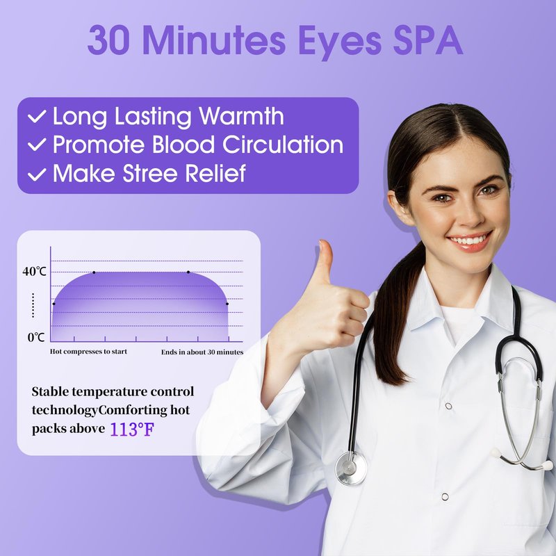 ZHENYEMEI 14Packs Microcurrent Heated Eye Mask for Dry Eye, Sleep Steam Eye Masks Disposable Self Heating for Warm Compress Dark Circles Puffiness Relief Fatigue Travel Essentials Gift for Women Men