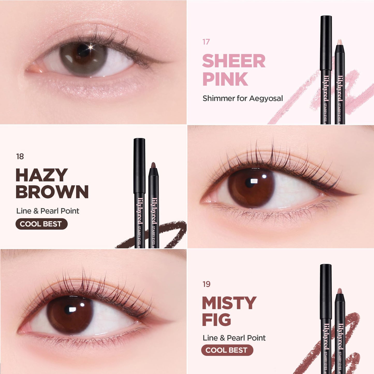 lilybyred Starry Eyes Am9 to Pm9 Gel Eyeliner | Korean Gel Eyeliner, Intense Color Payoff, Creamy Formula, Easy Blending, Built-in Sharpener, Smudge-Proof, Long-Lasting, 0.017 oz. (19 Misty Fig)
