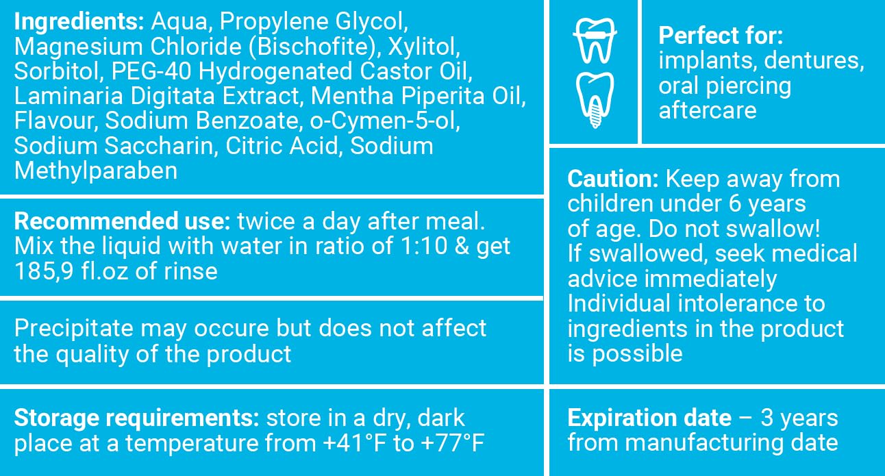 Concentrated Water Flosser Mouthwash - Mint Flavor, Alcohol & Fluoride Free | 16.9 fl. oz