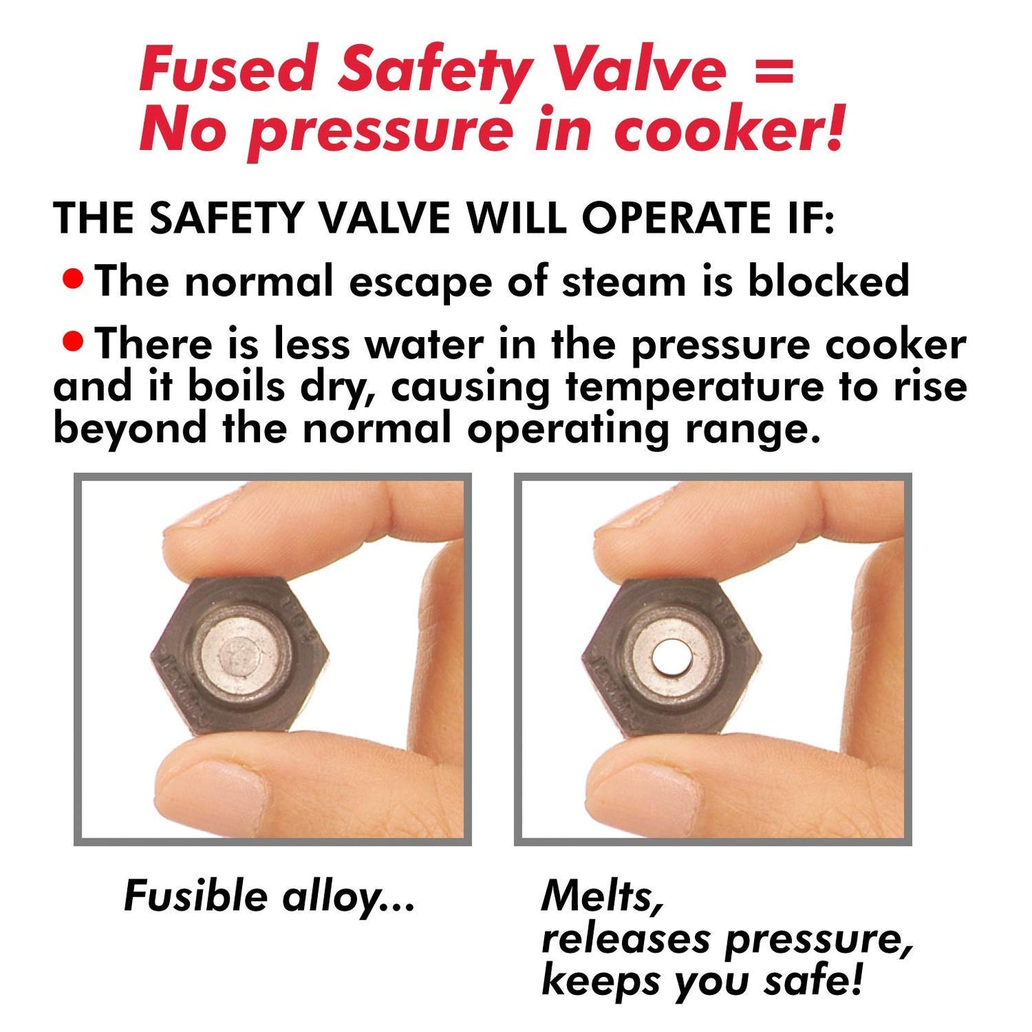 Hawkins Aluminium Safety Valve For All Hawkins Pressure Cookers From 1.5 Litre To 14 Litre, Black, Standard (BP SV), 14 Liter
