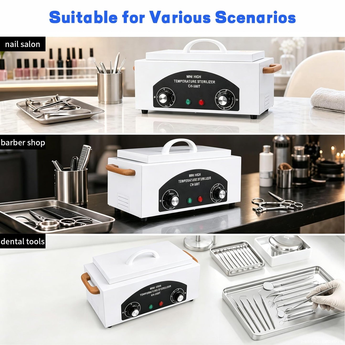 High Temperature Sterilizer Autoclave Machine, 110V 300W 1.5L Metal Tool Cleaner Machine, esterilizador de manicura, Nail Tool Sterilizer with Timer for Sundry Beauty Hair Nail Metal Tools