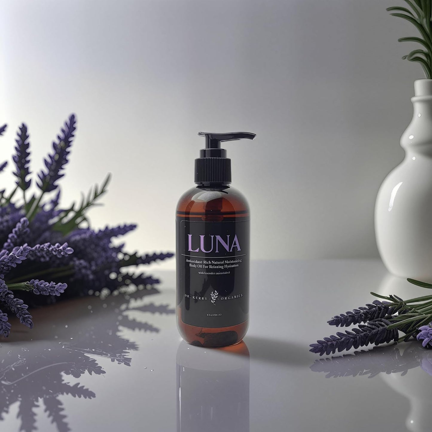 Luna Moisturizing Lavender Lotion - 100% Organic, Non-Greasy, Deep Hydration | 8 oz Pump Bottle
