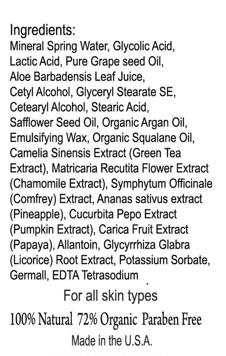 DNA CODE Skin Care Magic Lotion- 10% Glycolic 5% Lactic Acid Exfoliatingl Body Lotion w/Green Tea, Argan Oil, Papaya, Licorice.