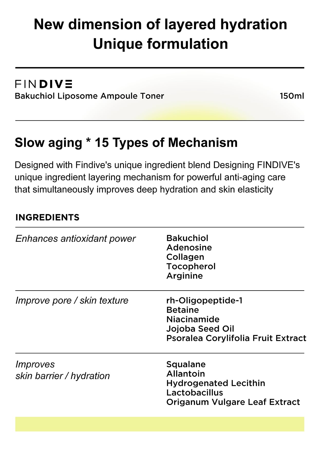 FINDIVE Official Bakuchiol Liposome Ampoule Toner, Bakuchiol, Plan-Based Retinal Alternative, Liposomal Squalane1%, Allantoin, Anti Wrinkle Toner, Korean Skincare 5.07fl.oz