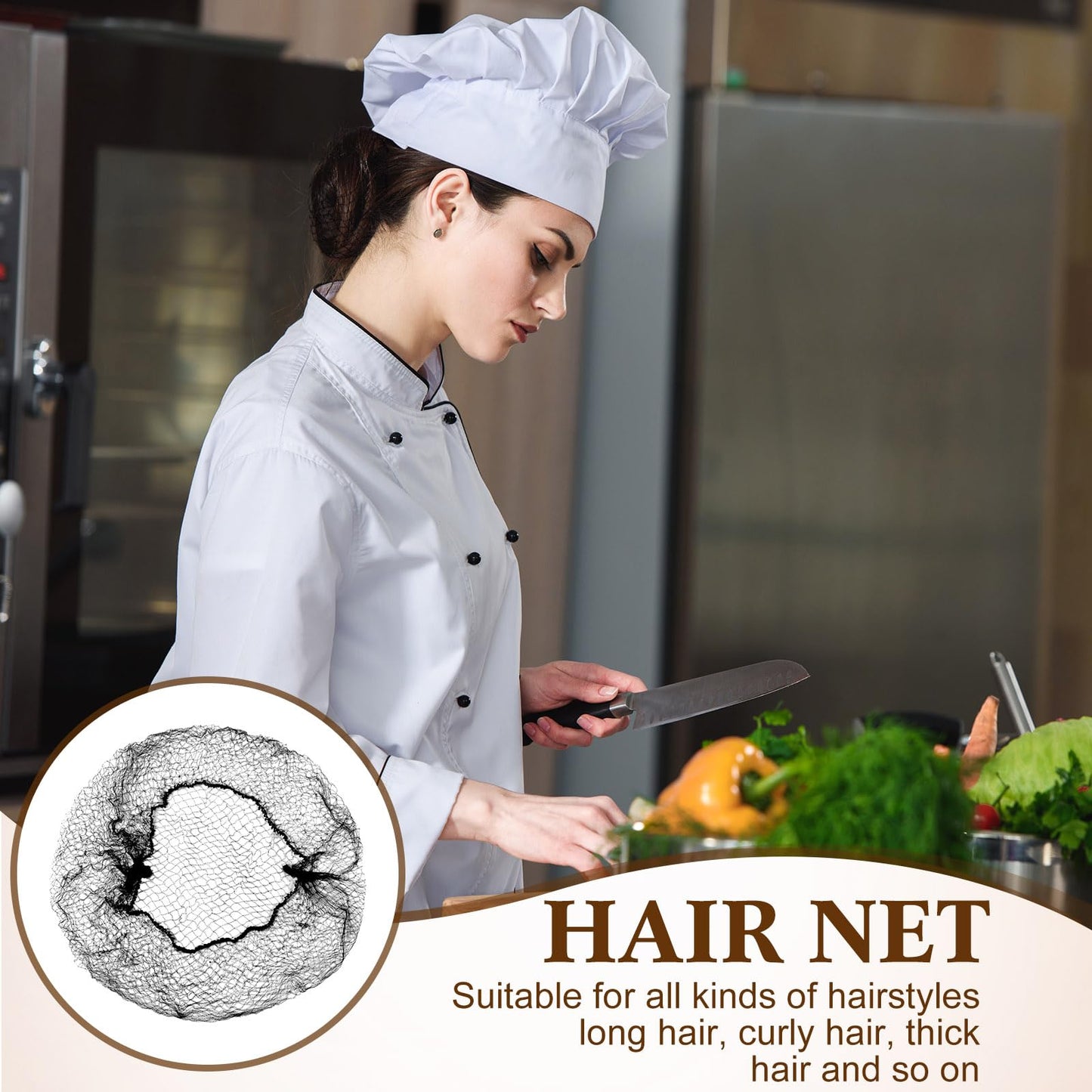 Yuxung 720 Pcs Hair Nets 24 Inches Bulk Hair Nets for Women - Invisible Elastic Mesh for Food Service, Ballet Bun, Sleeping, Women and Wig, Black
