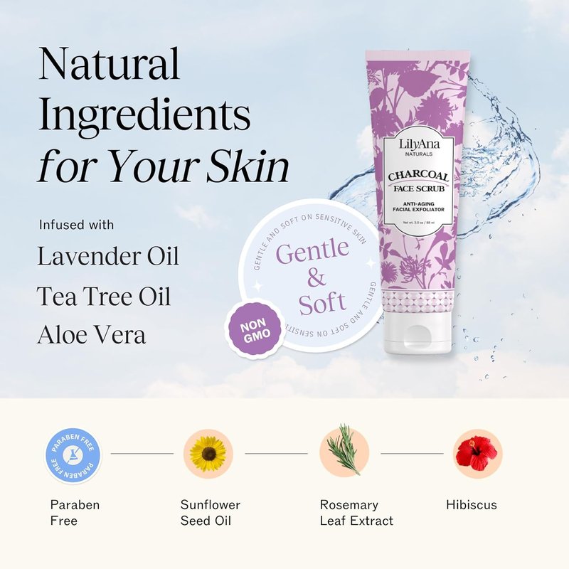 LilyAna Naturals Vitamin C Serum & Charcoal Face Scrub Bundle - 1oz & 3oz