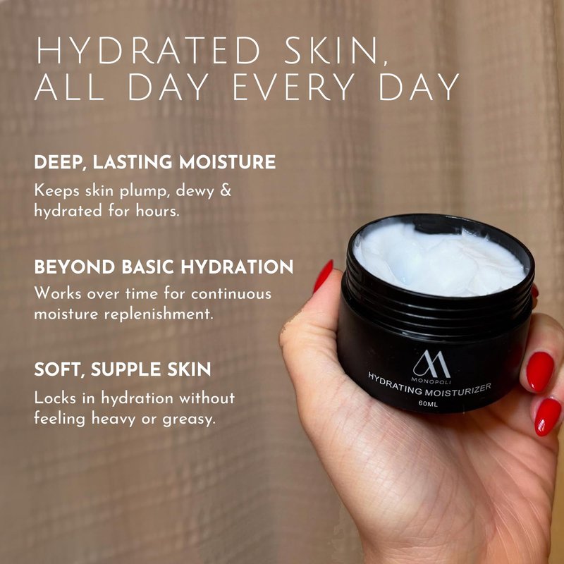 MONOPOLI Skin Hydrating Moisturizer Cream | Continuous Moisture Throughout the Day | Advanced Hyaluronic Acid Matrix | Anyone Needing Extra Hydration | Single 60g