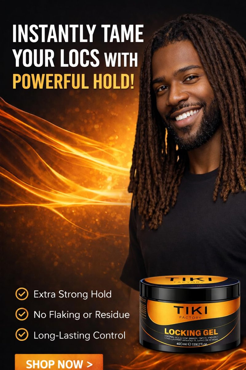 Tiki Factory HAIR LOCKING GEL Twist Supreme Hold Retwist Gel – Professional Extreme Hold for Locs, Microlocs & Twists, Smooth Edge Control, Anti-Flake Hair Styling Gel for Women & Men 13.5 OZ