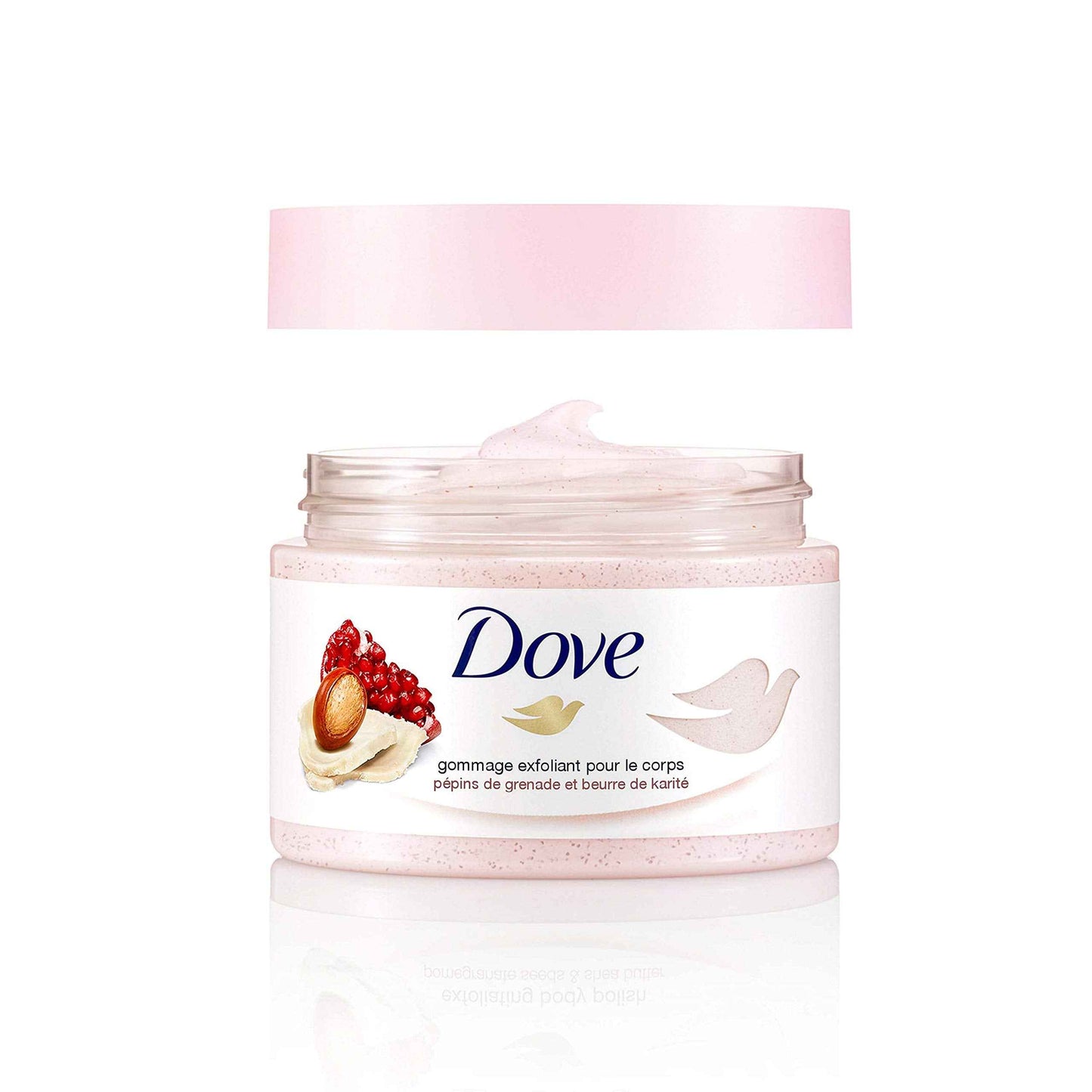 Dove Exfoliating Body Polish Scrub For Silky, Soft Skin Pomegranate & Shea Butter Body Scrub Exfoliates and Provides Lasting Nourishment 10.5 oz