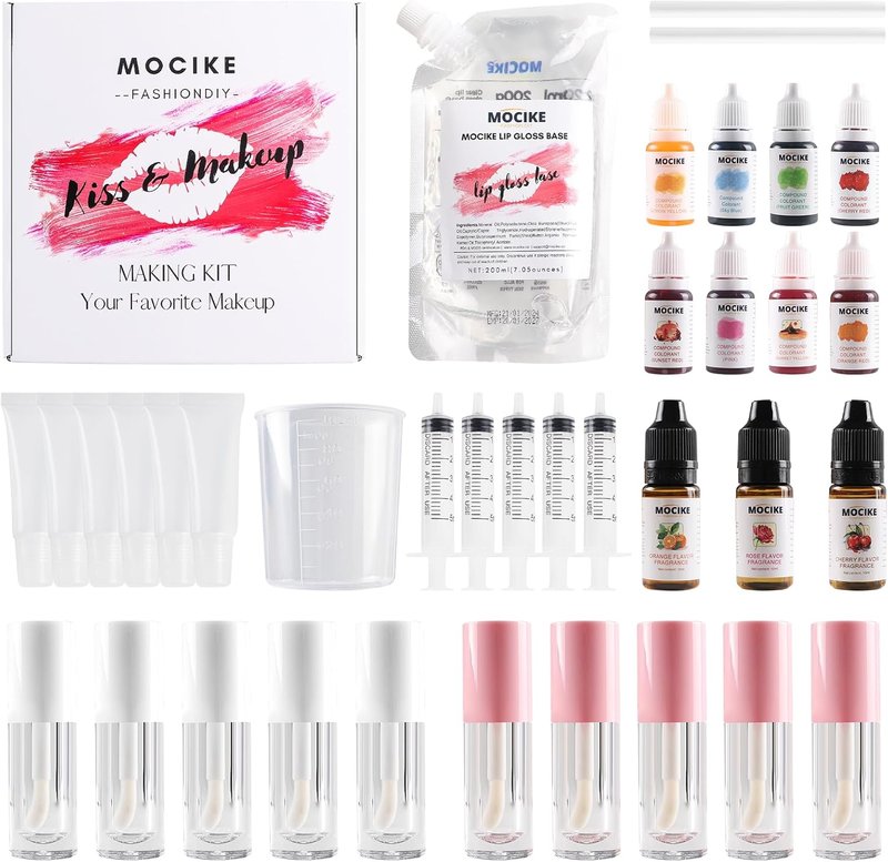 DIY Lip Gloss Making Kit - 37 PCS Craft Set for Adults | Create Your Own Custom Lip Gloss