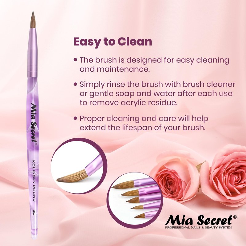 Mia Secret - Nail Brush KOLINSKY ROUND BRUSH ART 3D (Purple)