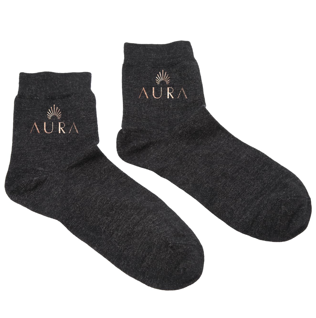 Aura™ Luxury Grounding Socks for Feet - 25% Pure Silver Grounding Socks for Women & Men - Black, Size Medium