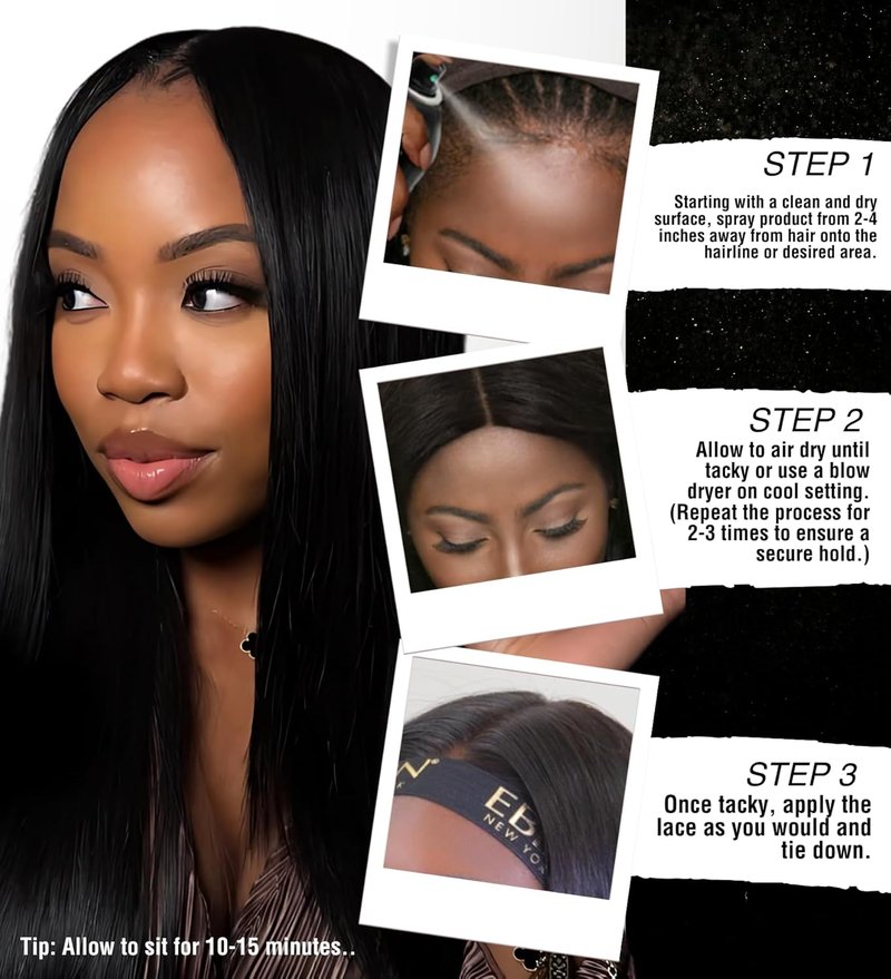 Waterproof Wig Glue Spray - Supreme Hold Adhesive for Lace Front Wigs | Sweat-Resistant, Quick-Dry Finish, 14.2 Oz (3 Pack)