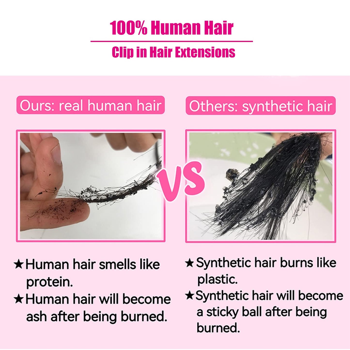 Clip in Hair Extensions Real Human Hair, 120g/set 7pcs, Thick Remy Human Hair Clip in Extensions, Brazilian Straight Human Hair Clip ins for Women (1#, 14inch)