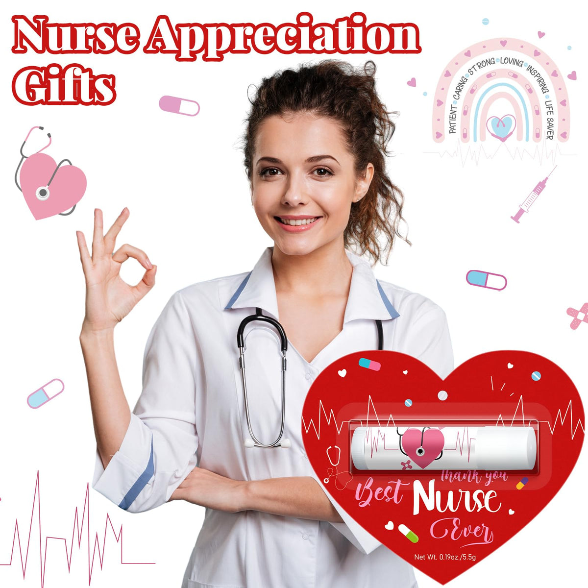Sacubee 30 Pack Nurses Appreciation Gifts Bulk Nurses Week Lip Balms Hospital Staff Team Thank You Gifts Best Nurse Ever Appreciation Party Favors for Coworkers Midwife Women Volunteer Presents