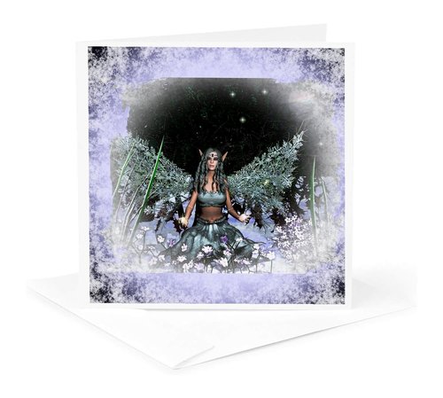 3dRose Winter Solstice Winter Fairy - Greeting Cards, 6 x 6 inches, set of 12 (gc_31042_2)