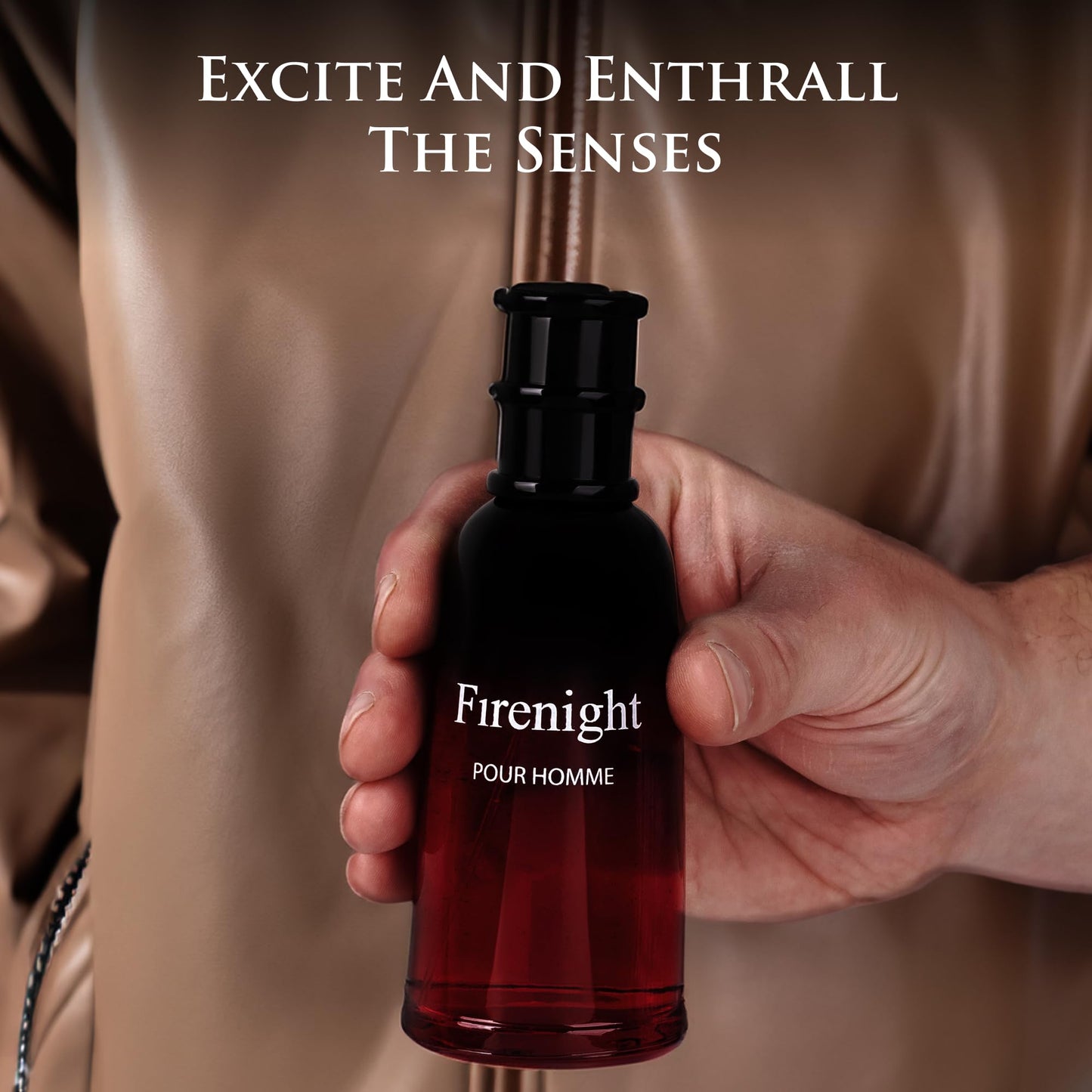 Firenight for Men Eau De Parfum 3.4 fl Oz- Top notes of Nutmeg Flower, Lavender, Cedar, Chamomile, Mandarin Orange, Hawthorn, Bergamot & Lemon - Citrus Cologne for Day & Night Use Elegant 100ml Bottle