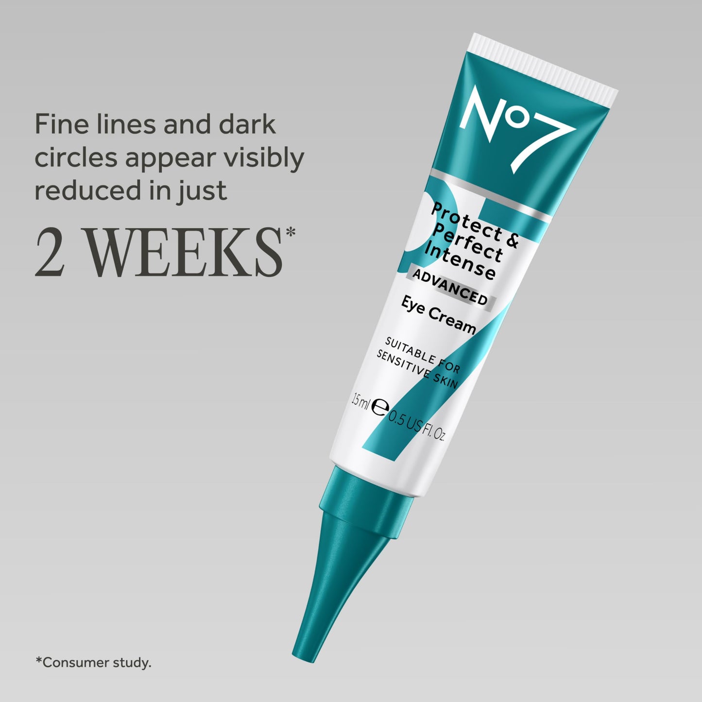 No7 Protect & Perfect Eye Cream - Intense Advanced Under Eye Cream for Dark Circles - Enriched with Hydrating Hyaluronic Acid and Nourishing Shea Butter to Revive Tired-Looking Eyes (0.5 Fl Oz)