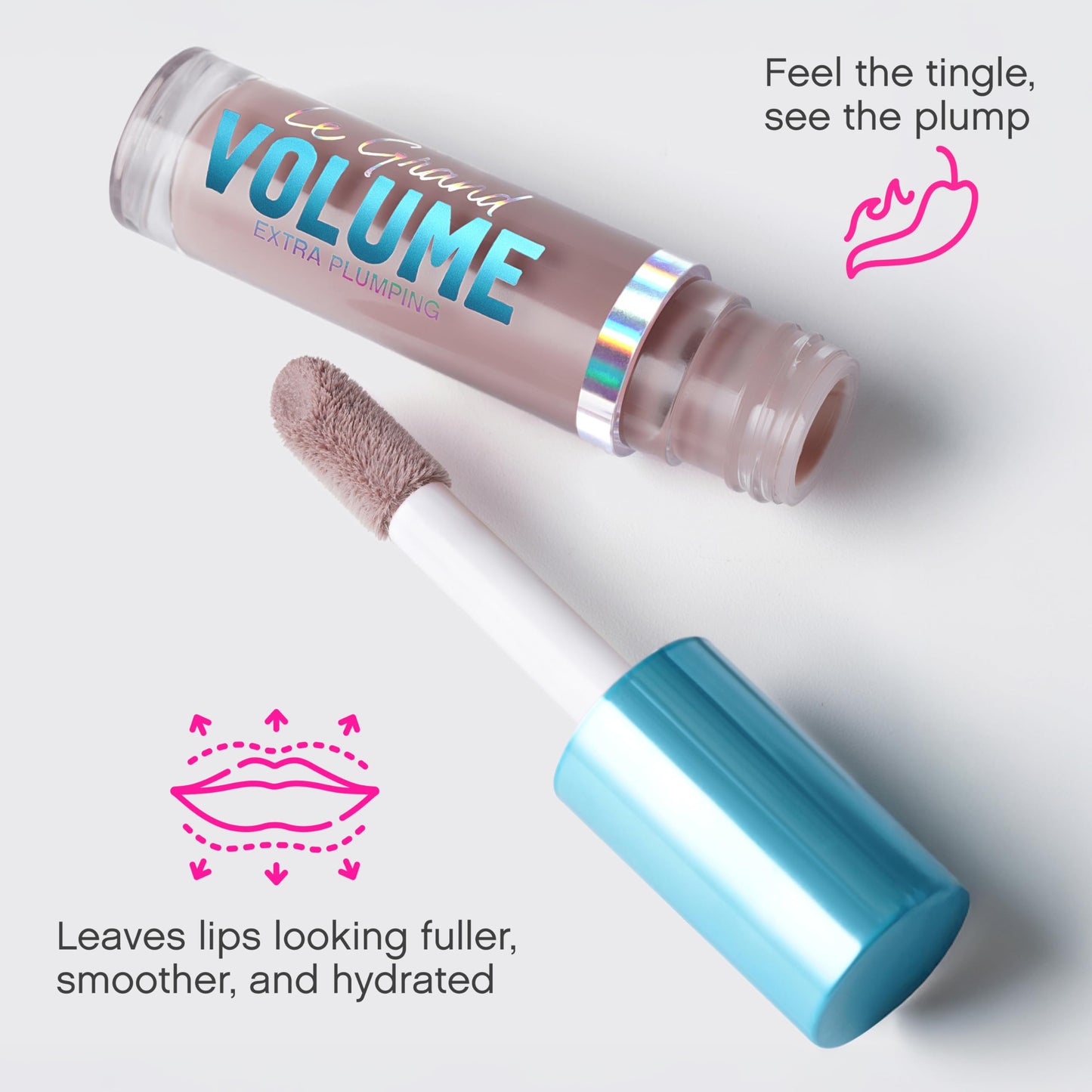 Vivienne Sabó Le Grand Volume Plumping Lip Gloss – Hyaluronic Acid Moisturizing Lip Gel, Cayenne Pepper + Menthol Cooling Tingle, High-Shine Non-Sticky Finish, Cruelty-Free, Shade Chablis, 3 ml