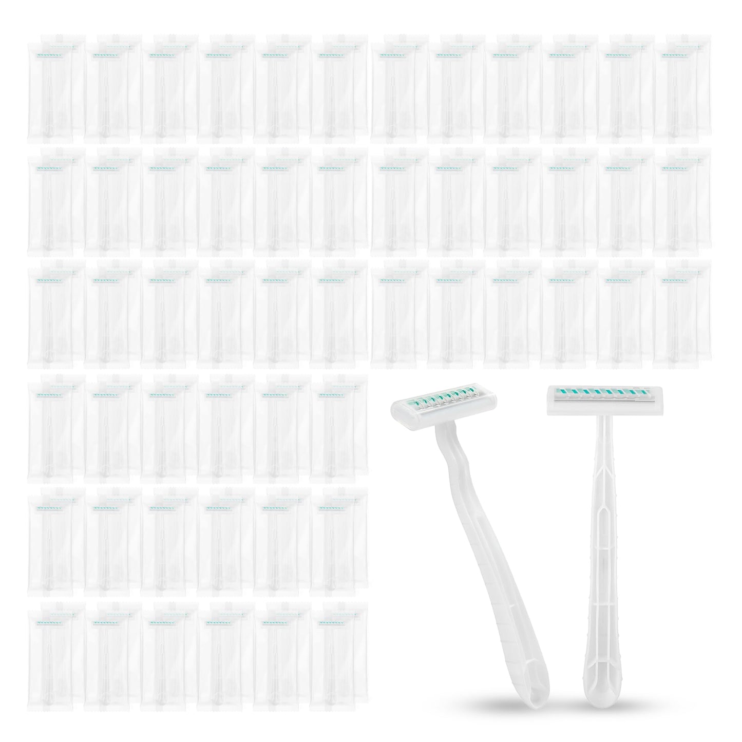 Disposable Razors, White Bulk Razors With Knife Caps, Individually Packaged, Razors In Bulk Suitable For Hotels, Shelters, Homeless People, Nursing Homes, Charities, Churches (100-PACK)
