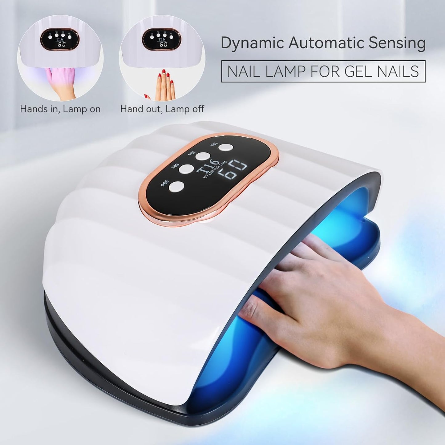 UV LED Nail Lamp - 54W/72W Quick-Dry Nail Polish Dryer with 4 Timer Settings | Ideal for DIY Gel Nail Art